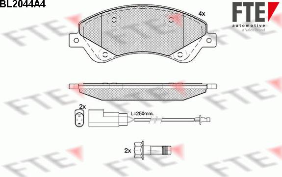 FTE BL2044A4 - Bremžu uzliku kompl., Disku bremzes www.autospares.lv