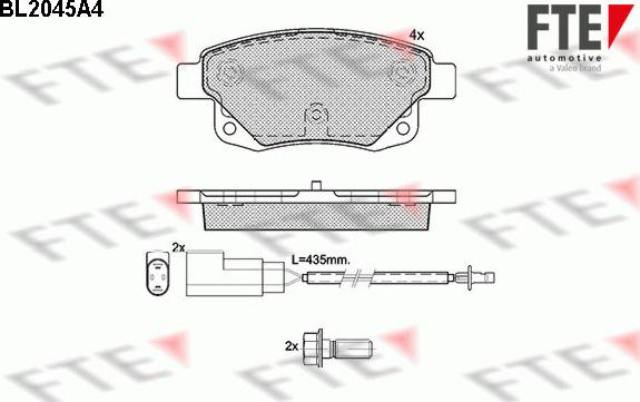 FTE BL2045A4 - Bremžu uzliku kompl., Disku bremzes www.autospares.lv