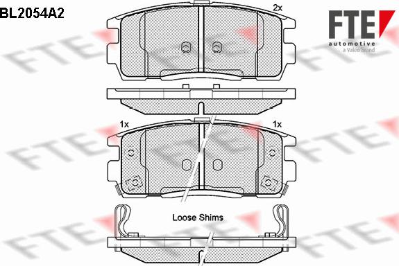 FTE BL2054A2 - Тормозные колодки, дисковые, комплект www.autospares.lv