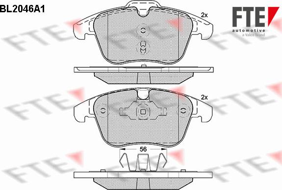 FTE BL2046A1 - Тормозные колодки, дисковые, комплект www.autospares.lv