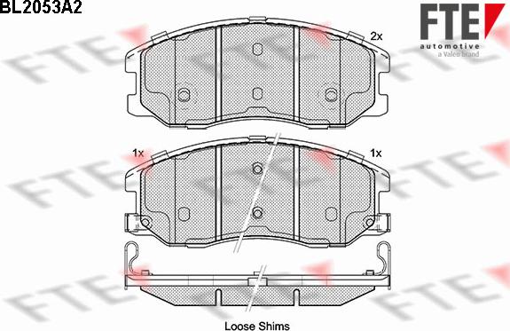 FTE BL2053A2 - Тормозные колодки, дисковые, комплект www.autospares.lv