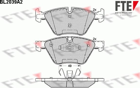 FTE BL2039A2 - Bremžu uzliku kompl., Disku bremzes www.autospares.lv