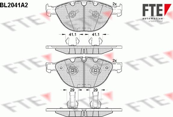 FTE BL2041A2 - Bremžu uzliku kompl., Disku bremzes www.autospares.lv