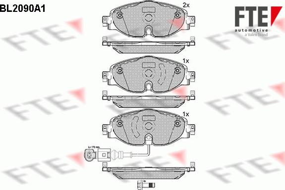 FTE BL2090A1 - Bremžu uzliku kompl., Disku bremzes autospares.lv