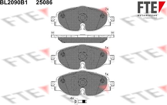 FTE BL2090B1 - Bremžu uzliku kompl., Disku bremzes www.autospares.lv