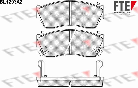 FTE BL1293A2 - Тормозные колодки, дисковые, комплект www.autospares.lv