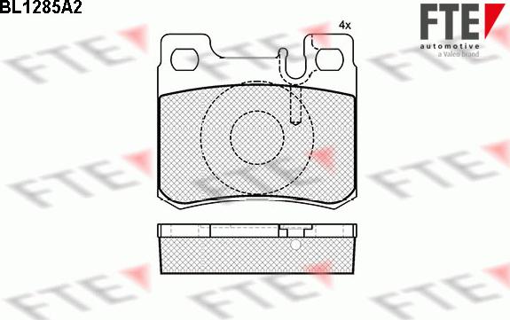 FTE BL1285A2 - Bremžu uzliku kompl., Disku bremzes www.autospares.lv