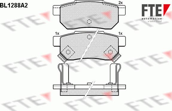 FTE BL1288A2 - Bremžu uzliku kompl., Disku bremzes www.autospares.lv