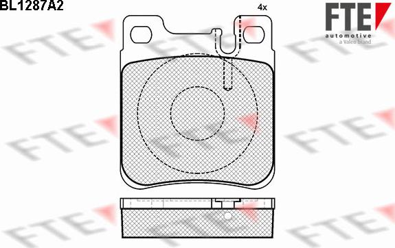 FTE BL1287A2 - Bremžu uzliku kompl., Disku bremzes www.autospares.lv