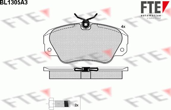 FTE BL1305A3 - Bremžu uzliku kompl., Disku bremzes www.autospares.lv