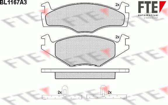 FTE BL1167A3 - Bremžu uzliku kompl., Disku bremzes www.autospares.lv