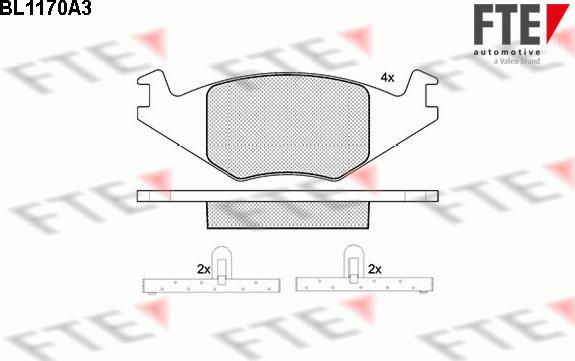 FTE BL1170A3 - Bremžu uzliku kompl., Disku bremzes www.autospares.lv