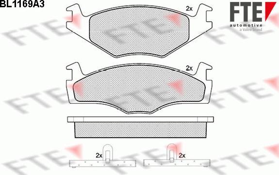 FTE BL1169A3 - Тормозные колодки, дисковые, комплект www.autospares.lv