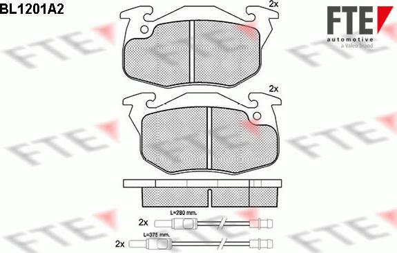 FTE BL1201A2 - Тормозные колодки, дисковые, комплект www.autospares.lv