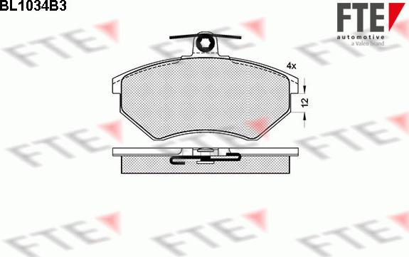 FTE BL1034B3 - Bremžu uzliku kompl., Disku bremzes autospares.lv