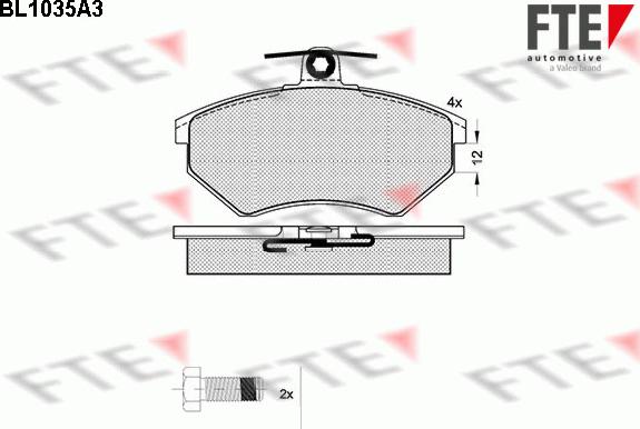 FTE BL1035A3 - Тормозные колодки, дисковые, комплект www.autospares.lv