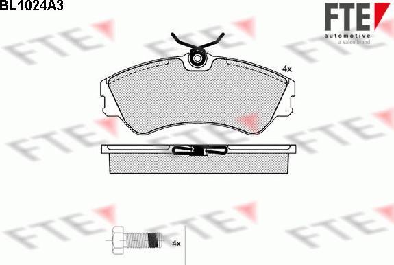 FTE 9010010 - Тормозные колодки, дисковые, комплект www.autospares.lv