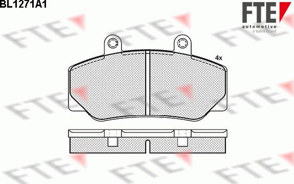 FTE BL1271A1 - Тормозные колодки, дисковые, комплект www.autospares.lv