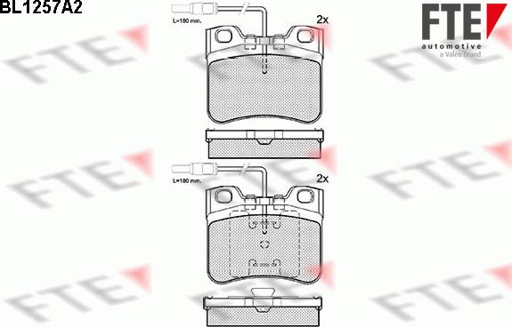 FTE BL1257A2 - Bremžu uzliku kompl., Disku bremzes www.autospares.lv