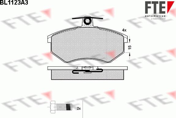 FTE BL1123A3 - Bremžu uzliku kompl., Disku bremzes www.autospares.lv