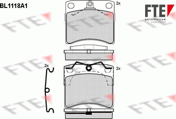 FTE BL1118A1 - Bremžu uzliku kompl., Disku bremzes autospares.lv