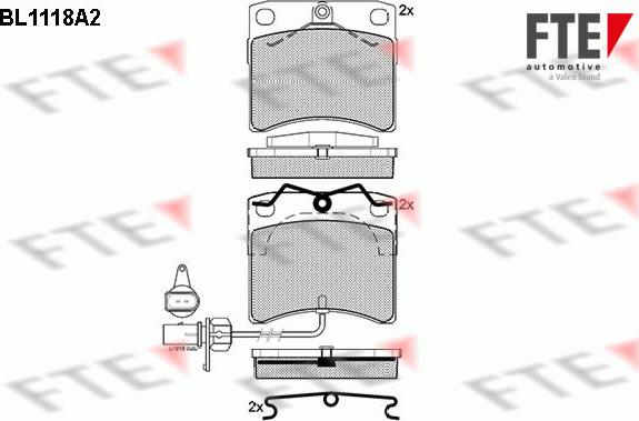 FTE BL1118A2 - Bremžu uzliku kompl., Disku bremzes autospares.lv