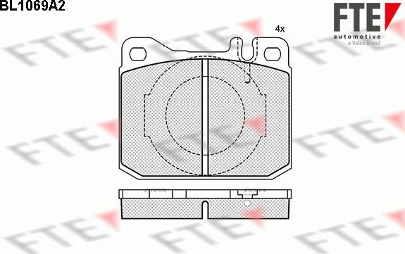 FTE BL1069A2 - Bremžu uzliku kompl., Disku bremzes autospares.lv