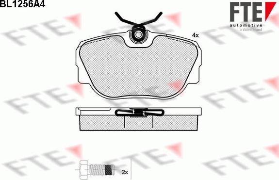 FTE BL1256A4 - Тормозные колодки, дисковые, комплект www.autospares.lv