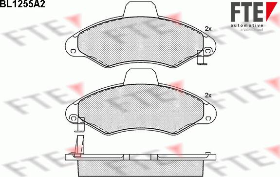 FTE BL1255A2 - Bremžu uzliku kompl., Disku bremzes www.autospares.lv