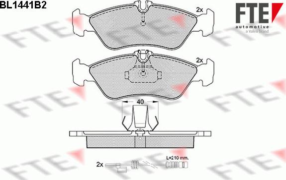 FTE 9010194 - Brake Pad Set, disc brake www.autospares.lv