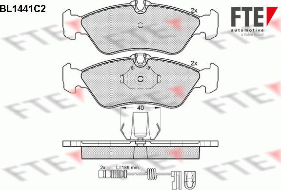 FTE 9010195 - Тормозные колодки, дисковые, комплект www.autospares.lv