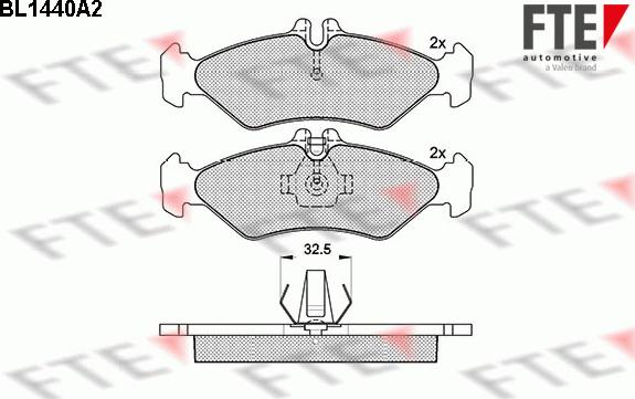 FTE BL1440A2 - Тормозные колодки, дисковые, комплект www.autospares.lv