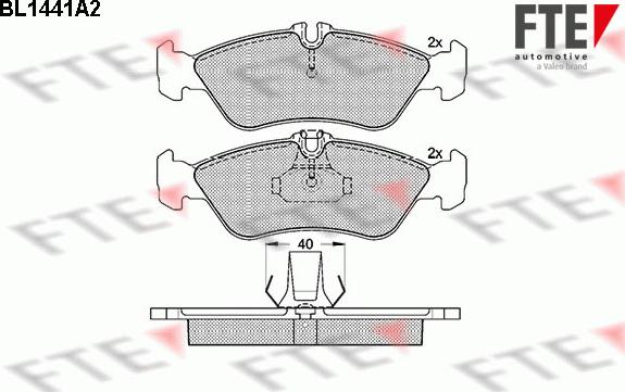 FTE BL1441A2 - Brake Pad Set, disc brake www.autospares.lv