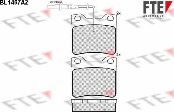 FTE BL1467A2 - Bremžu uzliku kompl., Disku bremzes www.autospares.lv