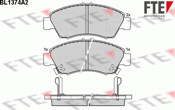 FTE BL1374A2 - Тормозные колодки, дисковые, комплект www.autospares.lv