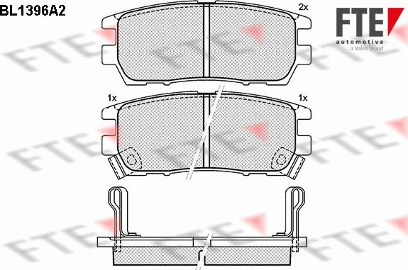 FTE BL1396A2 - Bremžu uzliku kompl., Disku bremzes www.autospares.lv