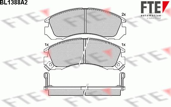 FTE BL1388A2 - Тормозные колодки, дисковые, комплект www.autospares.lv