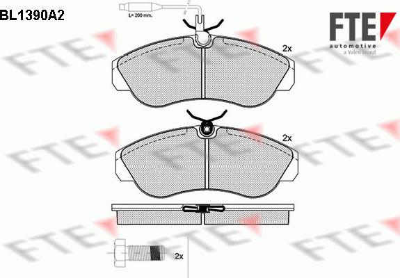 FTE BL1390A2 - Bremžu uzliku kompl., Disku bremzes www.autospares.lv