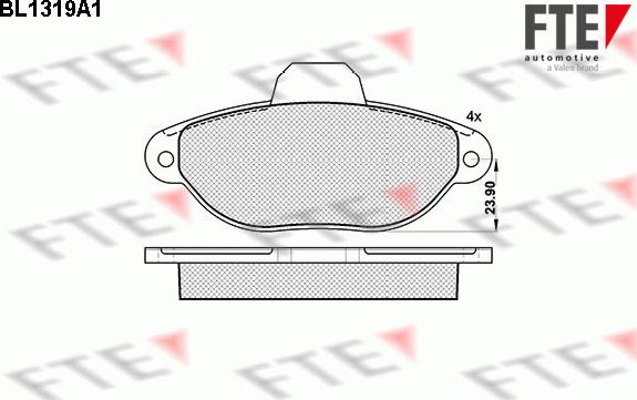 FTE BL1319A1 - Bremžu uzliku kompl., Disku bremzes www.autospares.lv