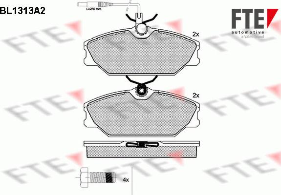 FTE 9010101 - Brake Pad Set, disc brake www.autospares.lv