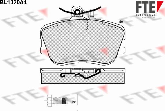 FTE BL1320A4 - Bremžu uzliku kompl., Disku bremzes www.autospares.lv