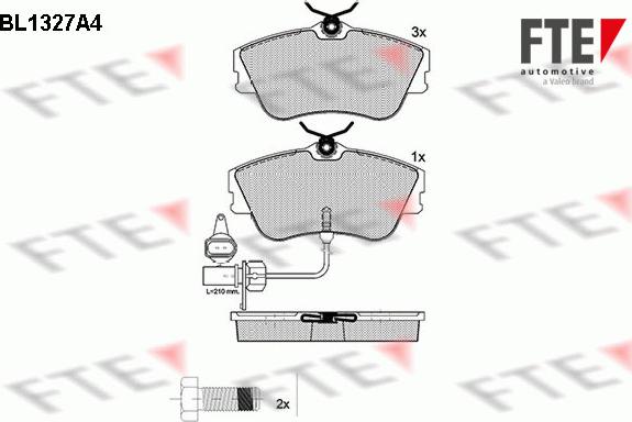 FTE BL1327A4 - Bremžu uzliku kompl., Disku bremzes autospares.lv