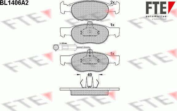 FTE 9010180 - Brake Pad Set, disc brake www.autospares.lv