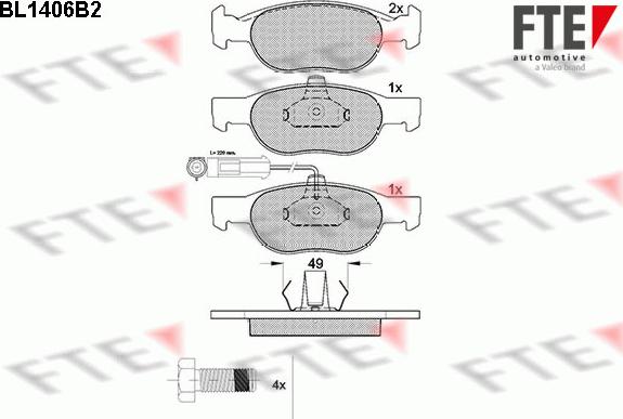 FTE BL1406B2 - Brake Pad Set, disc brake www.autospares.lv