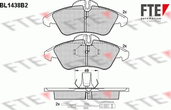 FTE 9010188 - Тормозные колодки, дисковые, комплект www.autospares.lv