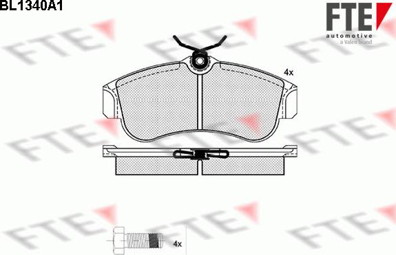 FTE BL1340A1 - Bremžu uzliku kompl., Disku bremzes autospares.lv