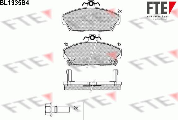 FTE BL1335B4 - Bremžu uzliku kompl., Disku bremzes autospares.lv