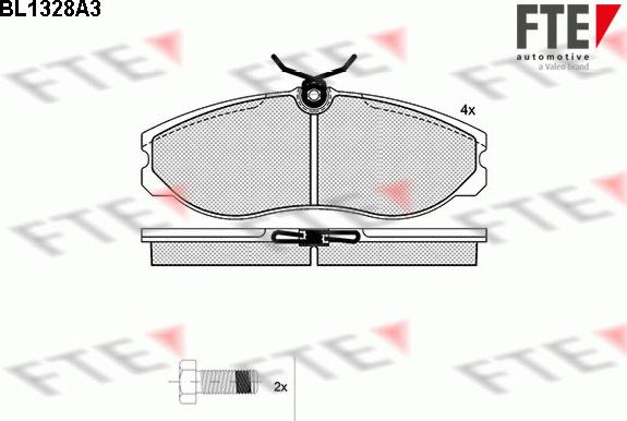 FTE BL1328A3 - Тормозные колодки, дисковые, комплект www.autospares.lv