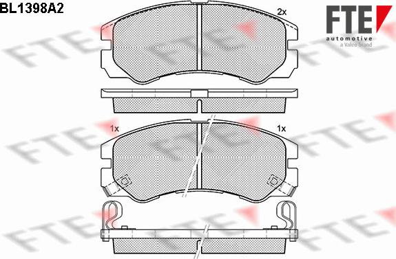 FTE BL1398A2 - Bremžu uzliku kompl., Disku bremzes www.autospares.lv