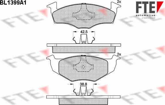 FTE BL1399A1 - Тормозные колодки, дисковые, комплект www.autospares.lv